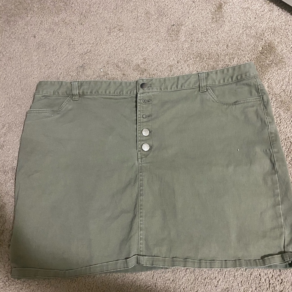 Olive green Jean skirt